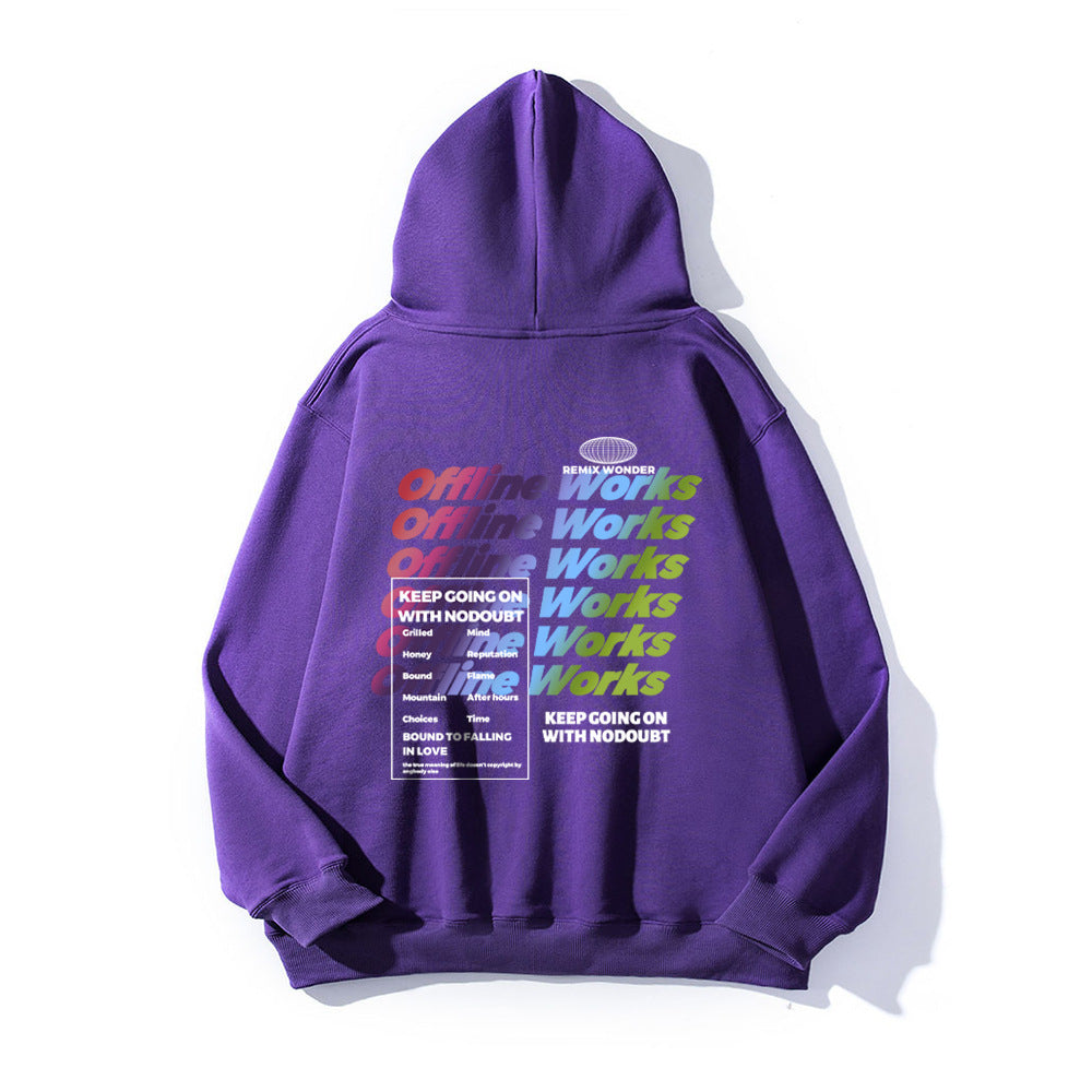 Gradient Letters Printed Hoodie