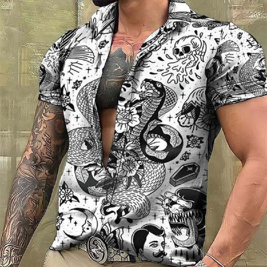 Graffiti Painting Series Printed Hawaiian Shirts