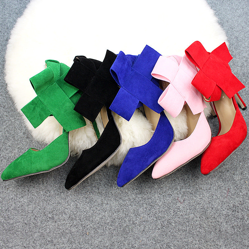 Big Bow Pumps Women Thin High Heel Shoes