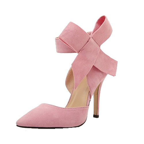 Big Bow Pumps Women Thin High Heel Shoes