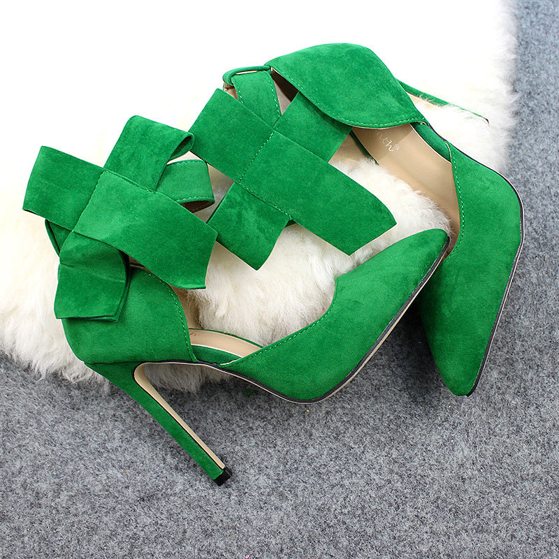 Big Bow Pumps Women Thin High Heel Shoes