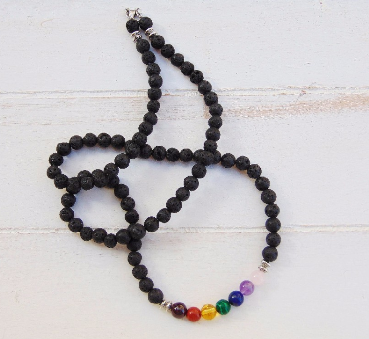 Charm Necklace Black Lava