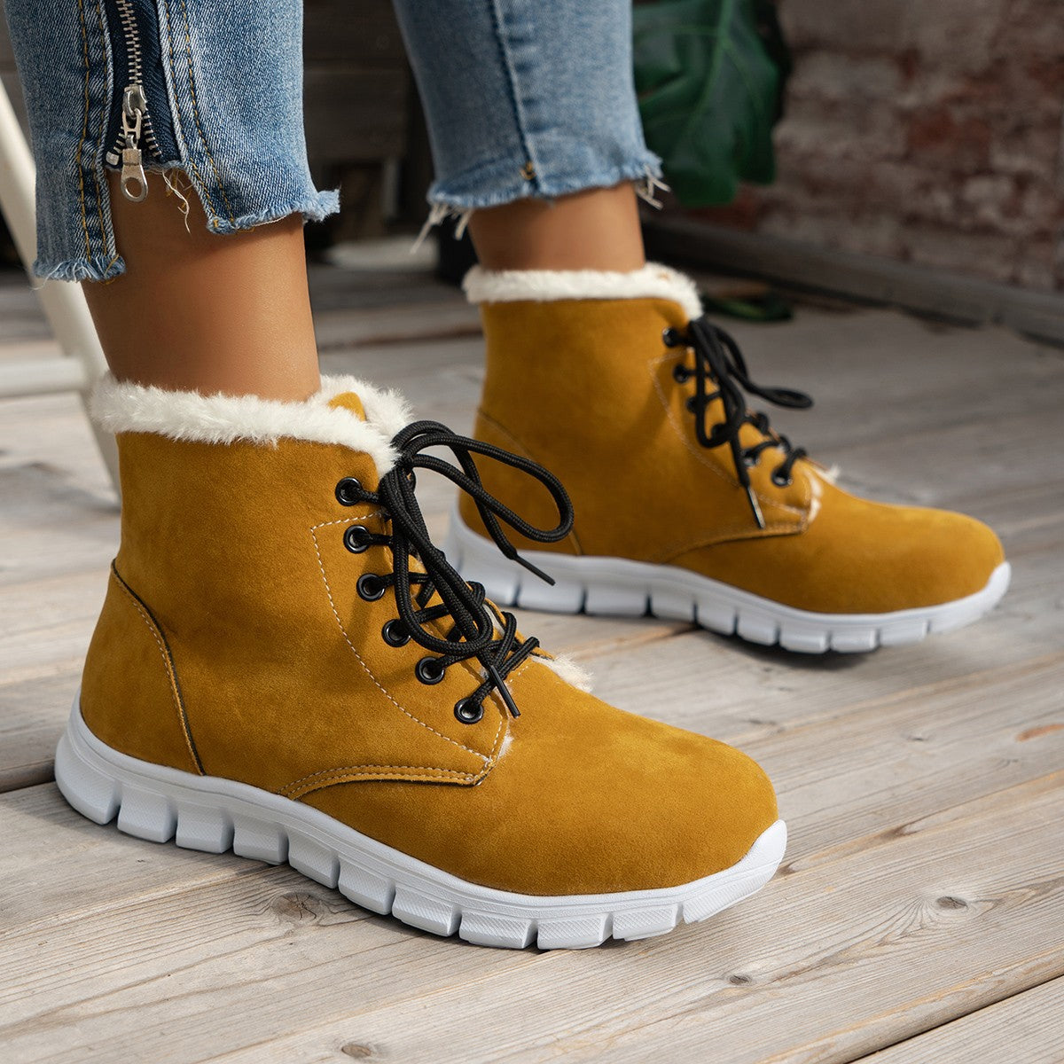 Plus Size Flat Plush Thick Fashion Women's Boots