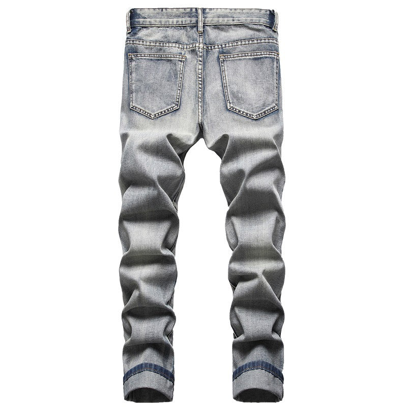 Nostalgic Jeans Ripped Special Embroidered Pants