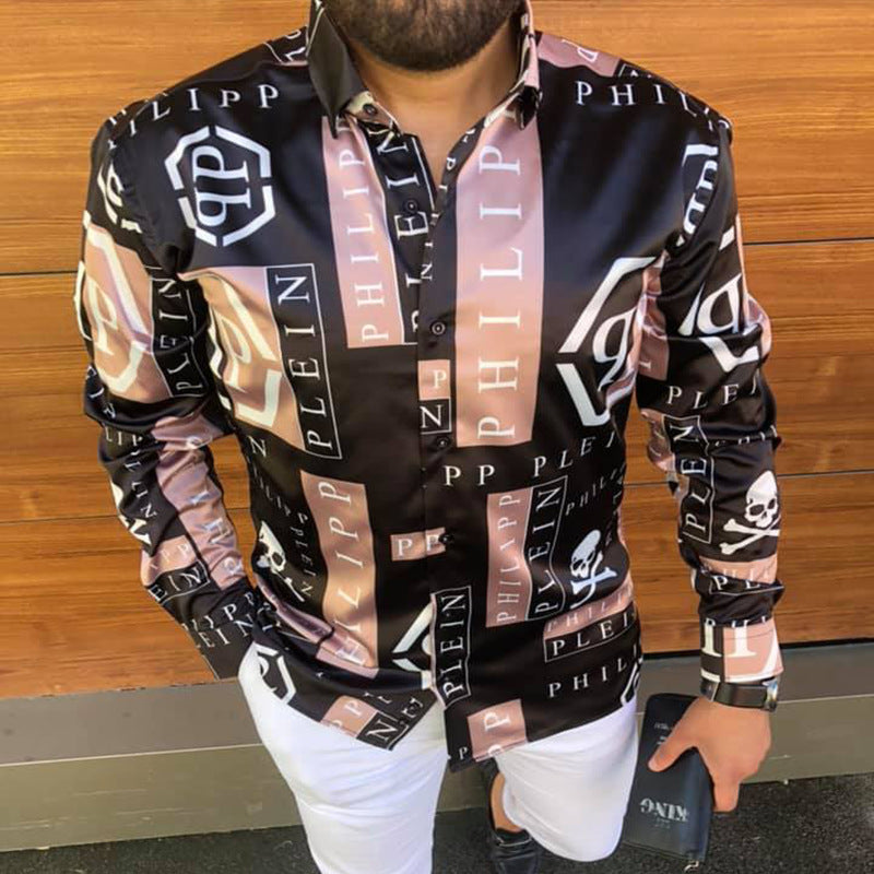 Printed Long Sleeve Slim Fit Shirt