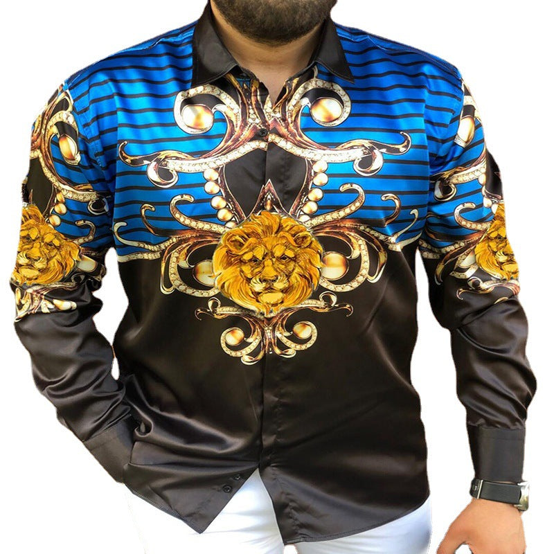 Printed Long Sleeve Slim Fit Shirt