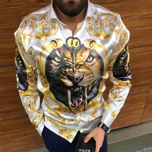 Printed Long Sleeve Slim Fit Shirt