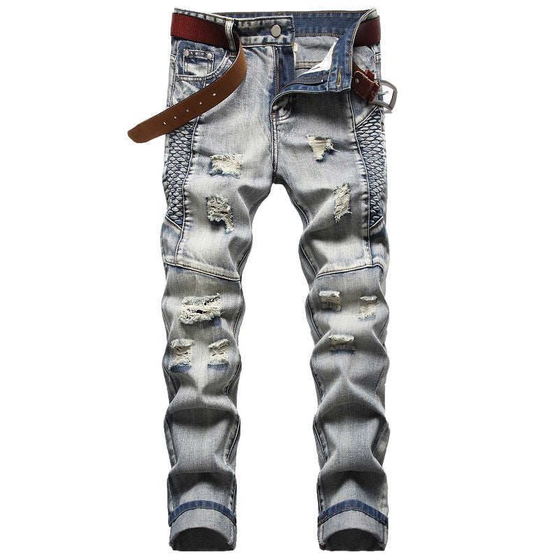 Nostalgic Jeans Ripped Special Embroidered Pants