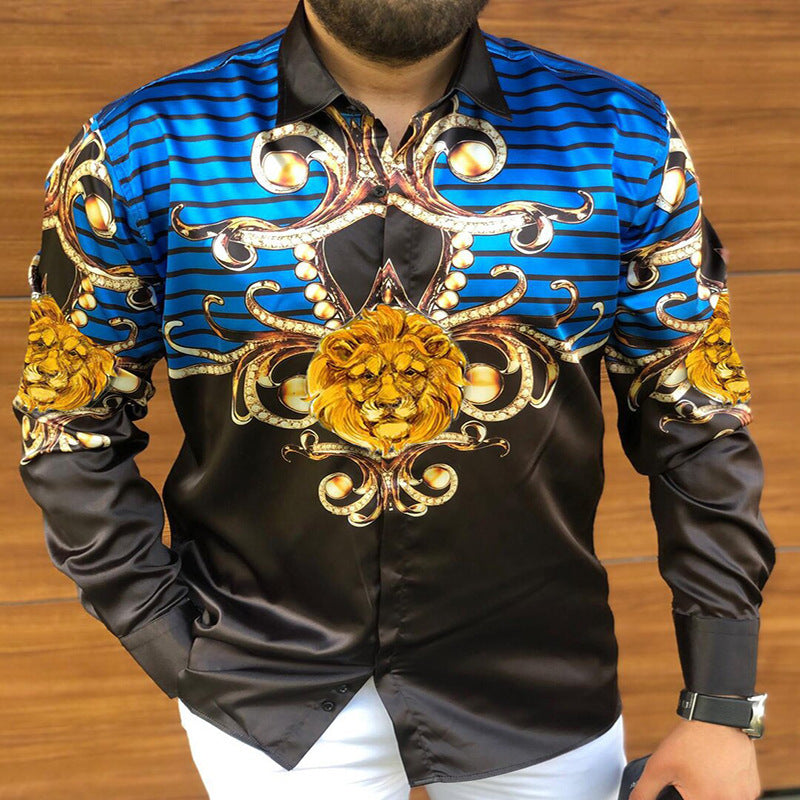 Printed Long Sleeve Slim Fit Shirt