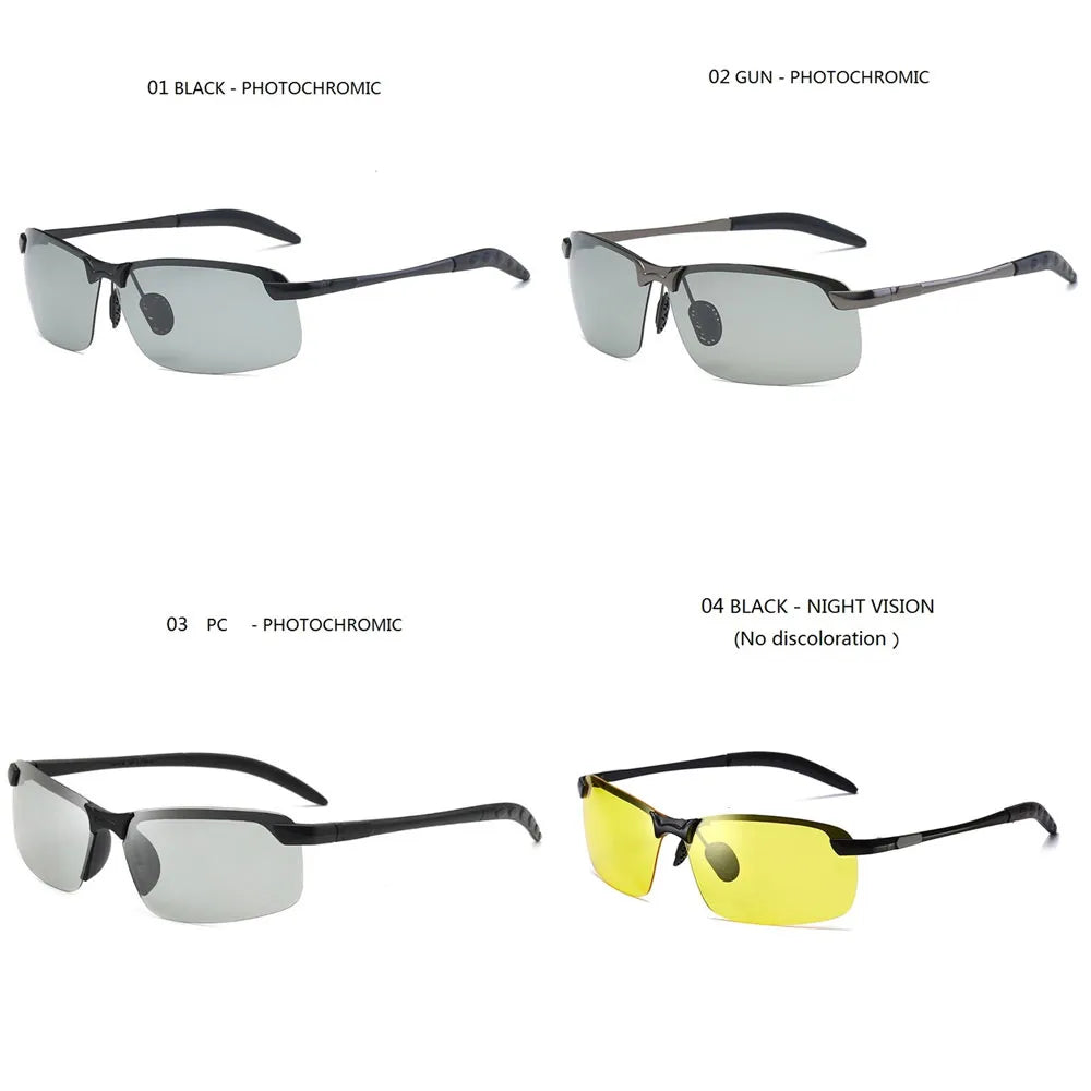 Gafas de sol fotocromáticas polarizadas para hombre, gafas camaleón para conducir, gafas de sol que cambian de Color, gafas de sol para conductor con visión diurna y nocturna 