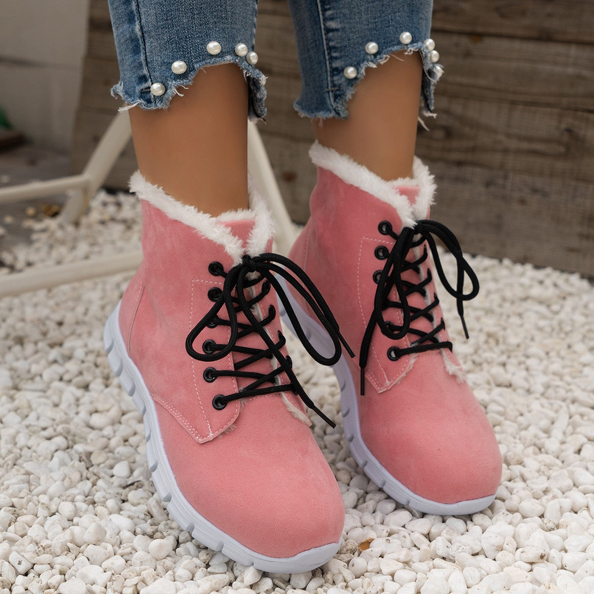 Plus Size Flat Plush Thick Fashion Women's Boots