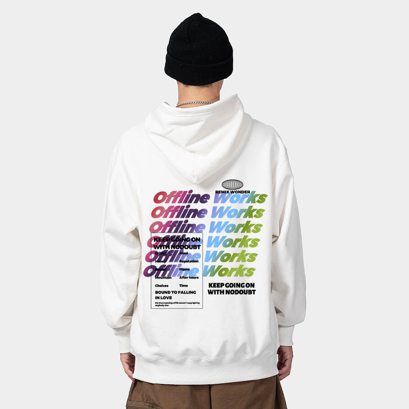 Gradient Letters Printed Hoodie