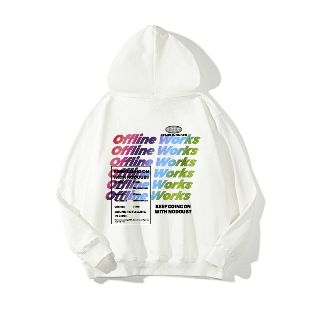 Gradient Letters Printed Hoodie