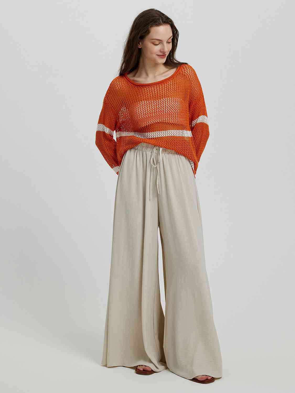 Drawstring Wide Leg Pants