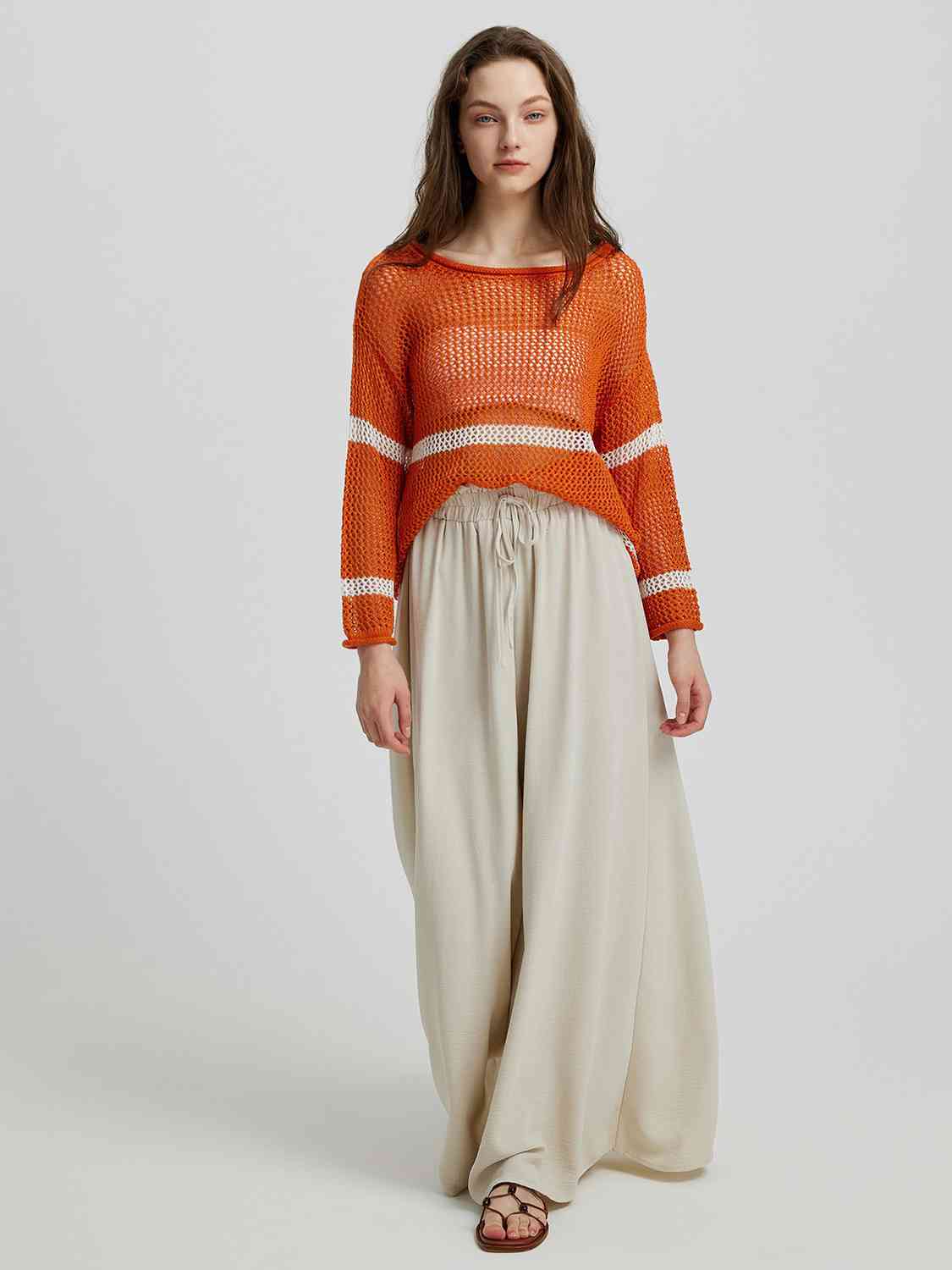 Drawstring Wide Leg Pants