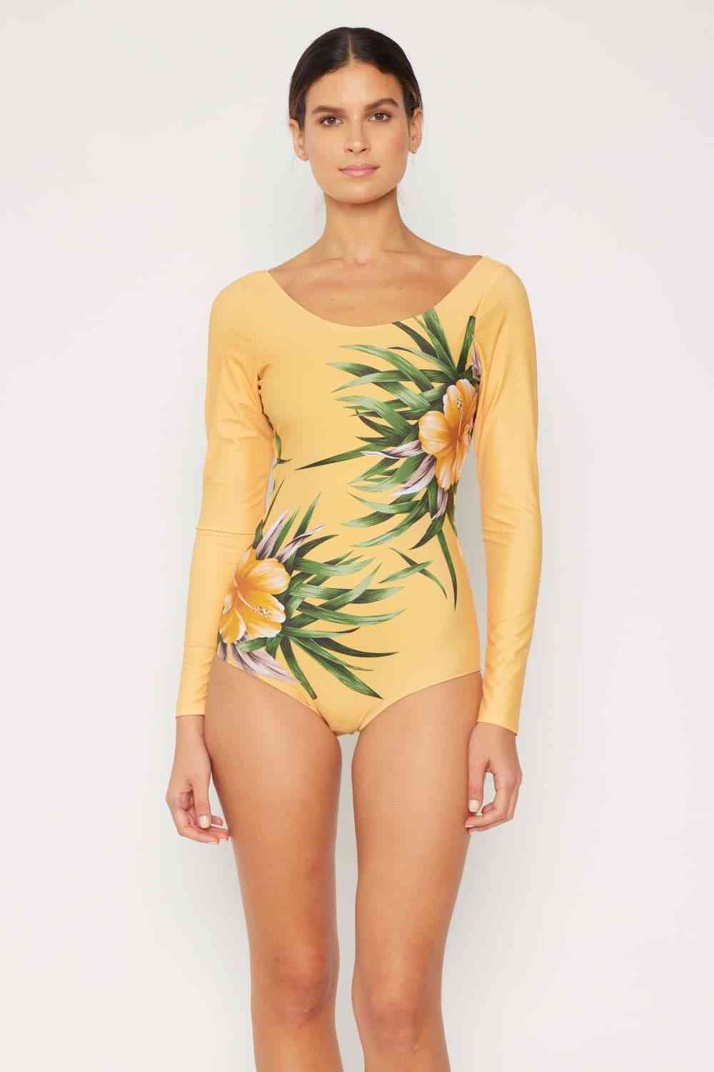 Marina West Swim Cool Down Longsleeve One-Piece Swimsuit